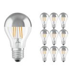 Fordelspakke 10x Ledvance  Classic LED E27 Pære Filament Mirror 6.5W 650lm - 827 Ekstra Varm Hvid | Erstatter 50W